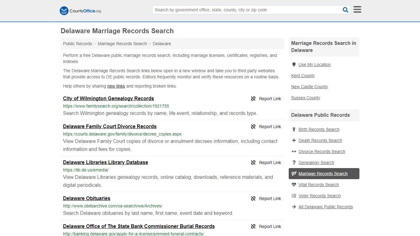 Marriage Records Search - Delaware (Marriage Licenses & Certificates)